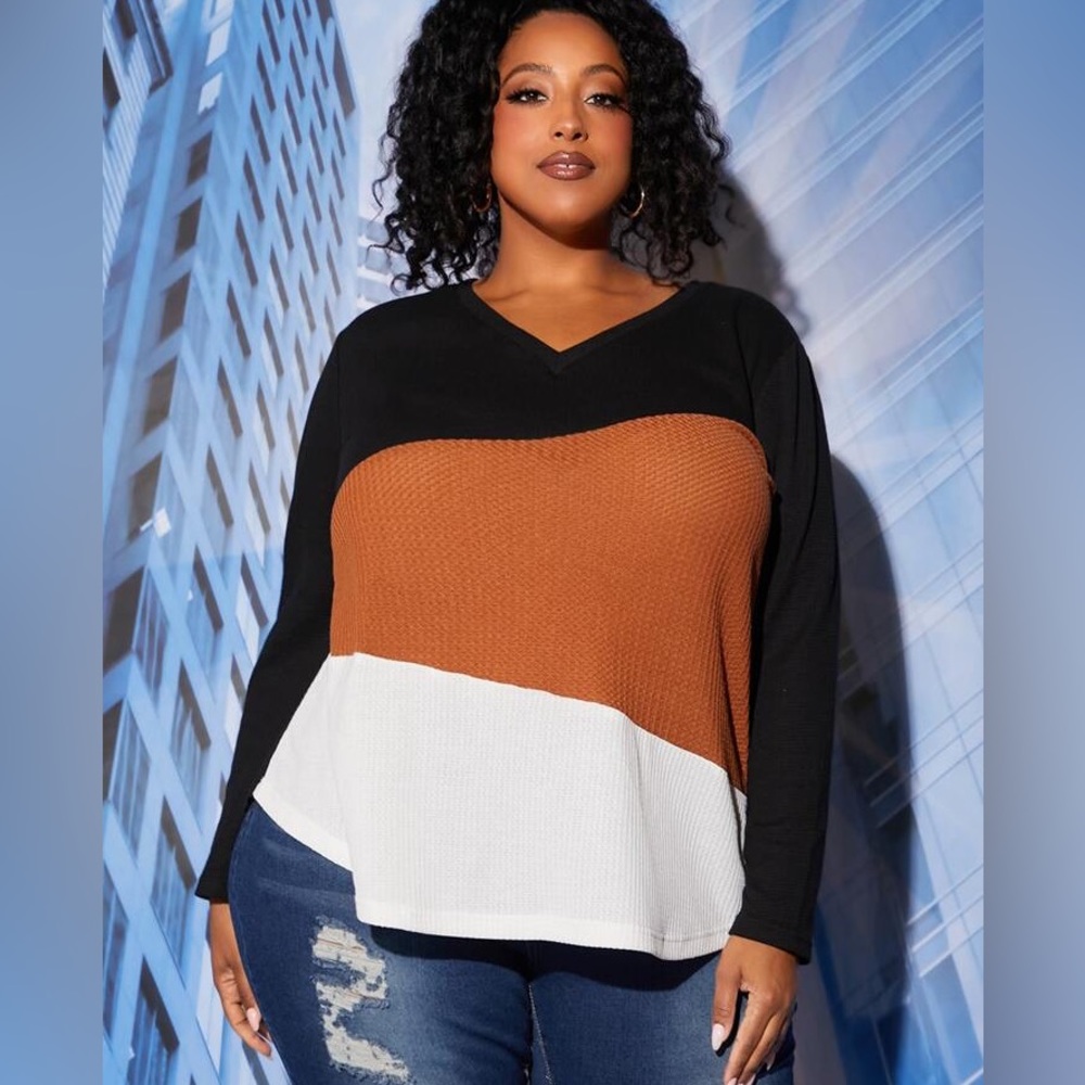 SHEIN CURVE+ Plus Cut And Sew Tee